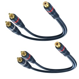 VECASDEN RCA スプリッタ1メス2オス、RCA Y-スプリッタRCAオーディオビデオケーブルスプリッタアダプタ、ダークブルー2パック