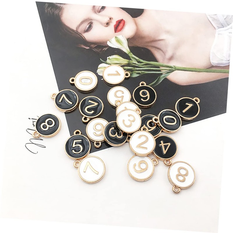 COHEALI Digital Signage Diy Pendants Set 20pcs Alloy Jewelry Making