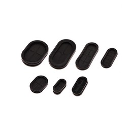 Flyshop 1-1/8" x 2-5/8" ID 1-1/2" x 3" Drill Hole, Hole Grommets Synthetic Rubber Grommets Wire Protection Firewall Hole Plug, Oval, 4-Pack
