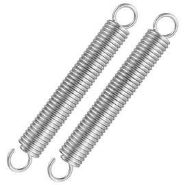 Heozhuyi 2 Pcs 190mm Extended Compressed Springs, Extension Spring, Dual Hook Tension Springs, Small Carbon Steel Replacement Springs for Tent Awning Caravan Trampoline Mounting, Wire Diameter 35mm/OD 25mm