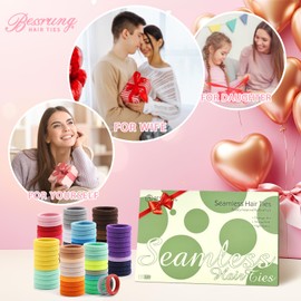 100PCS Elastic Hair Ties, Seamless Hair Band, Ponytail Holder No Crease Damage, Cotton Bands, Hair Scrunchies for Thick Thin Hair, Hair Accessories for Women