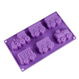 RoseFlower 6 Löcher Lokomotive Kuchen Silikonform,Kuchen Schokolade Pudding Jelly Soap Muffin DIY Backwerkzeug, 30 * 17.5 * 4cm