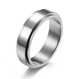 MOROYA 14K Gold Plated Anti Anxiety Ring for Women Men Sun Star Moon Stainless Steel Fidget Ring Gold Spinner Ring Band with Black Box Packed, Stainless Steel, stainless-steel