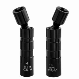 Bestgle 14/16mm Universal Spark Plug Socket Wrench Adapter, Magnetic 12-Point Angle Thin Wall Swivel Spark Plug Sleeve Car Removal Tools