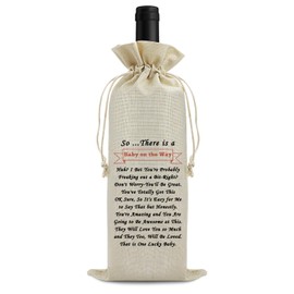 Baby Reveal Gift for Friends Wine Bag Pregnancy Announcements Gift for Women Men Parents Wine Wrapping Bag Mom to Be Dad to Be Gift for Friends Sister Aunt Wine Bottle Bag Christmas Birthday Gift