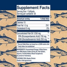 Wiley's Finest - Wild Alaskan Fish Oil 1000mg EPA + DHA Peak EPA - 30 Softgels by Wiley's Finest
