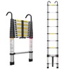 ZenAscend 10.5ft Telescoping Ladder, Multi-Purpose Collapsible Ladder with Hook, Aluminum