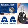 Blue Shark 2250-Sailing Pulley Blocks 38mm Single Swivel (2-Pack)