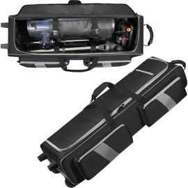 Aleemin Telescope Bag Shock-Absorbent Padded with Wheels, 40 inch Telescope Travel Case with Large Capacity for Telescope Tube & Tripod, Rolling Bag with Fix Straps for Telescope & Accessories