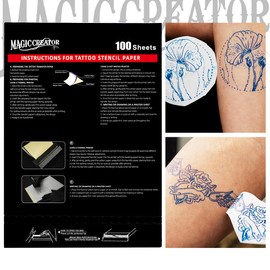 Magic Creator 100Pcs Tattoo Transfer Paper, Stencil Stuff 4 Layers Ultra HD Premium Thermal Tattoo Stencil Paper, Tattooing Transfer Paper for Tattoo Stencil Printer and Freehand Drawing Size A4