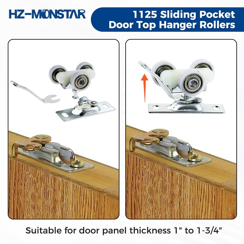 HZ-MONSTAR 2 Pack Sliding Pocket Door Hardware Kit, Sliding Door