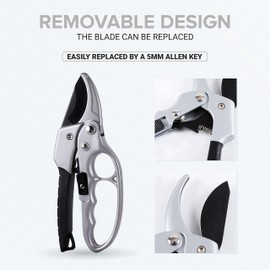 ORGA ECO-FRIENDLY Garden Secateurs, Professional Pruning Shears with Sharp and Stainless Steel Blade, Non-Slip Handle, Garden Scissors