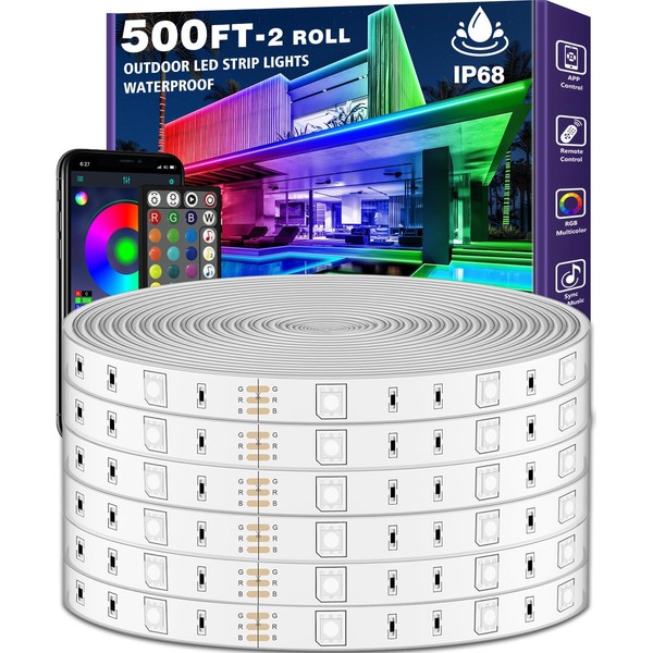 LETIANPAI 500ft Outdoor LED Strip Lights Waterproof,IP68 Outside Led Light