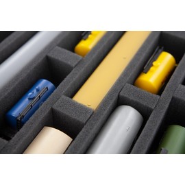 Feldherr HS050A006 Foam inlay TT-gauge - vertical - 4 slots compatible with model railway locomotives, wagons and vehicles