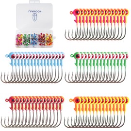 Crappie Jig Heads Kit, 75 Pieces Fishing Jig Head Hooks for Fishing Crappie Bass Trout Walleye 1/8oz 1/16oz 1/32oz