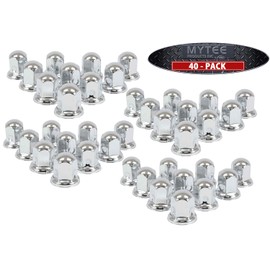 Mytee Products Chrome Metal Lug Nut Covers, 2"(H), fits 33mm, Push on (40 Pack)