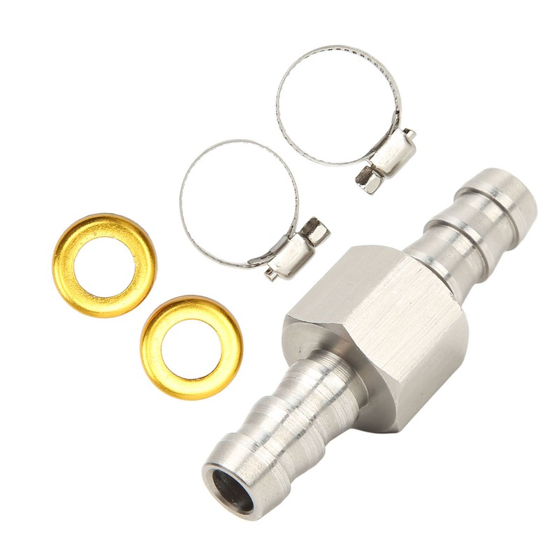 Fuel Line T Fitting Adapter 304 Stainless Steel Pressure Gauge