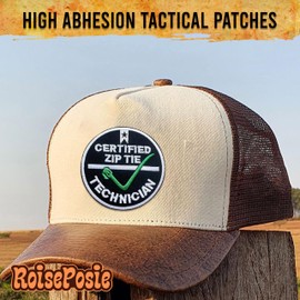 Roiseposie Certified Zip Tie Technician Patch, Technician Mechanic 3 Inches Iron On/Sew On Embroidered Applique Fabric Patches for Clothes Backpacks Hat Jeans, Funny Embroidery Patches for Boy Men Dad