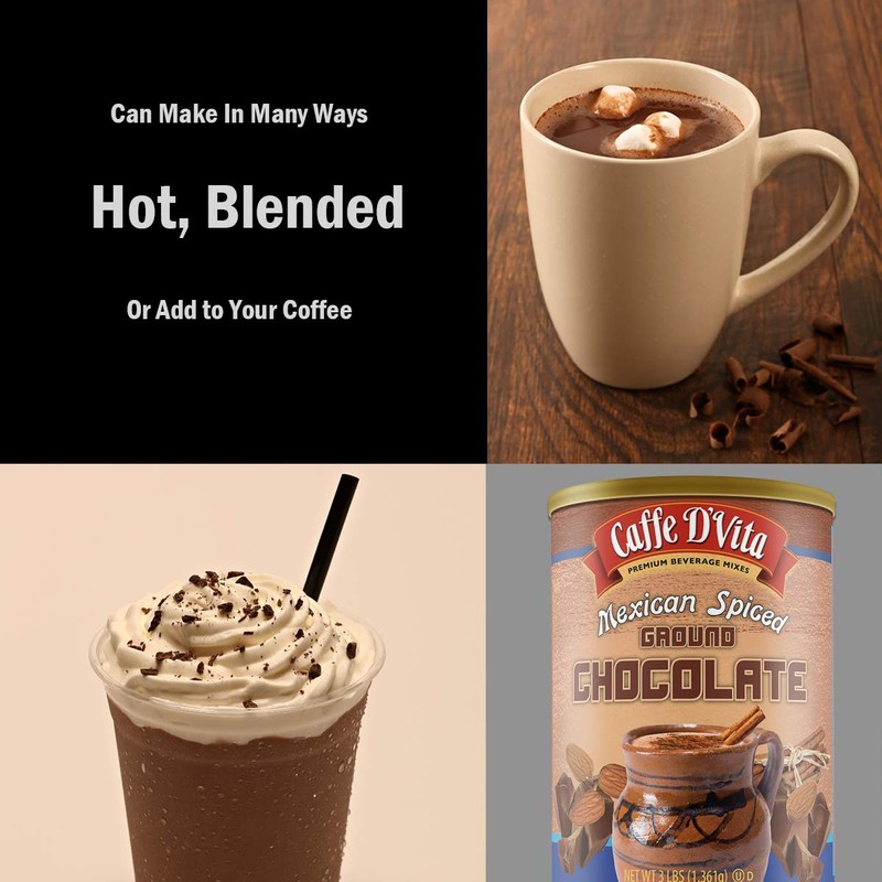 Caffe D’Vita Mexican Spiced Ground Chocolate 3 lb. can (48