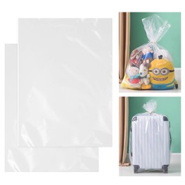 Pack of 2 Extra Large Gaint Transparent Plastic Storage Bags, 100 x 150 cm, Reusable Moving Bags, Giant Storage Bags, for Suitcases, Luggage, Furniture, Comforter, Dustproof