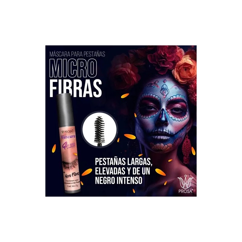 Rímel Prosa Mascara De Pestaña Micro Fibras Tapa Plata