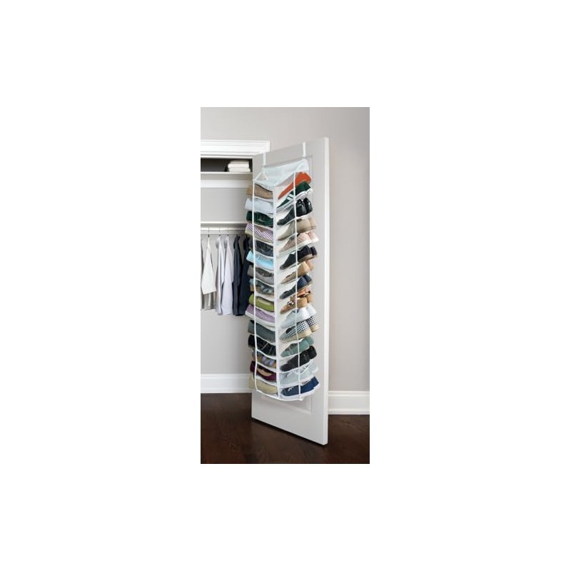Ideaworks 82-3054TV Away Hanging Shoe Organizer, White, One Size Fits