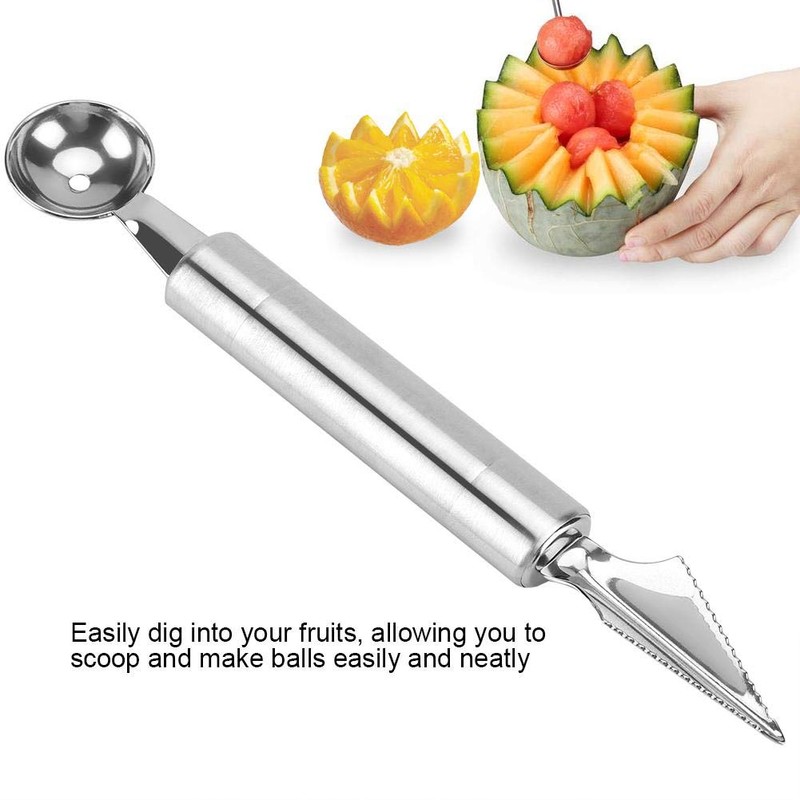 Cuchara Melon Baller, Sandía de Acero Inoxidable Melón Baller Cuchillo