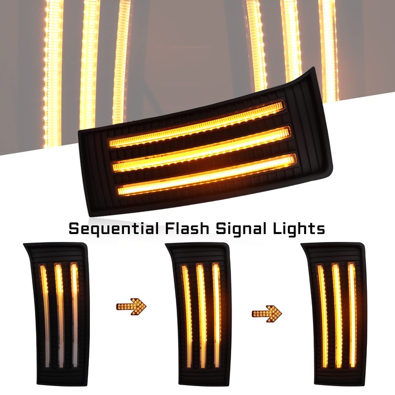 GEEGEETOP Switchback White/Amber Front Bumper Fog Daytime LED Running Light