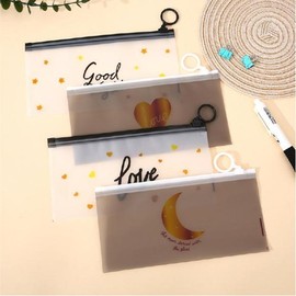 This is a Slim zipper bag pouch, writing instrument pencil case, travel toiletries cosmetic pouch / 이거찜슬림 지퍼백 파우치 필기구 필통 여행 세면도구 화장품파우치