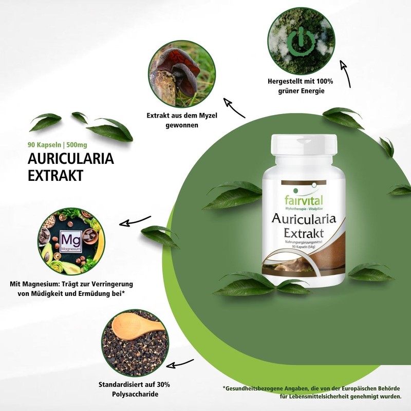 Fairvital Auricularia Extract 500 mg - High Dose - Judas