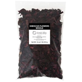 1lb Hibiscus Flowers Whole Soft perfect for Tea, Flor de Jamaica by Itzé.Life