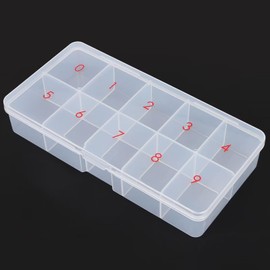 EVERMARKET Clear Plastic Bead Storage Containers, Nail Box Storage Case Container, Flip Top Jewelry Boxes Organizers for Jewelry Making and Crafts，Beads Rings Earrings, False Nail Tips Art (10 Grids)