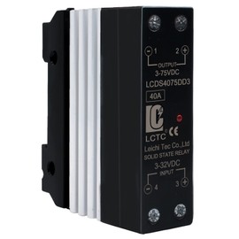 LCLCTC SSR 40 DD Solid State Relay DC to DC (3-32V Input, 3-75V Output) with Radiator, 40A