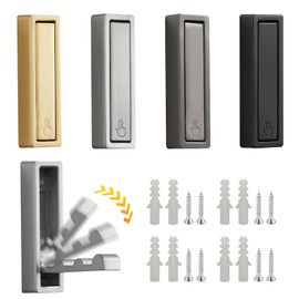 Foldable Multicolored Wall Hooks, 4Pcs Folding Coat Hooks, Heavy Duty Wall Hook Zinc Alloy No Rust Fold Up Hooks for Coat, Hats, Towel, Scarves, Keys, Bags