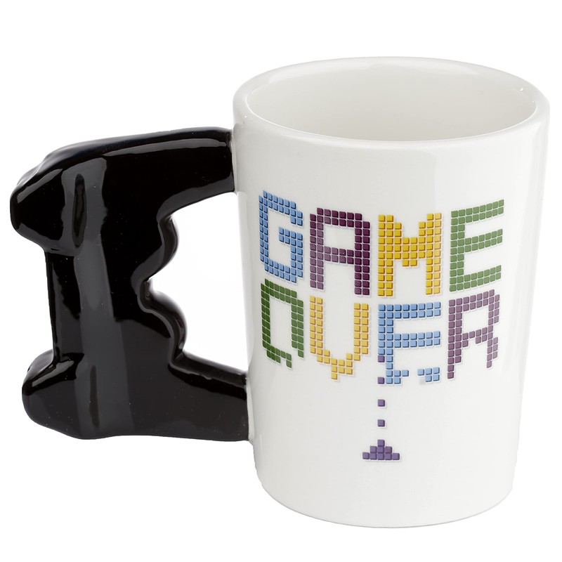 Puckator GAME OVER Gamecontroller geformter Henkel Tasse aus Dolomit-Keramik