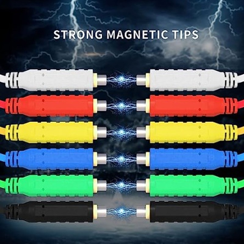 6PCS Magnetic Test Leads Silicone Soft Flexible Jumper Test Wires