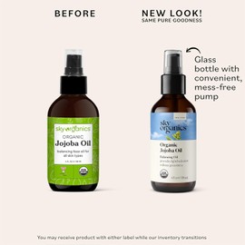 Sky Organics Organic Jojoba Oil 100% Pure |Facial Hair Skin & Nails Moisturizing Natural Cold Press Hexane Free Base Carrier / 스카이 오가닉스 유기농 호호바 오일 100% 순수 | 얼굴 모발 피부 및 손톱 보습 천연 콜드 프레스 헥산 프리 베이스 캐리어