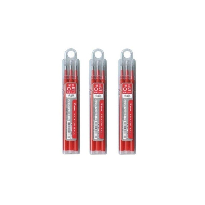 Pilot FriXion Ball 0.5mm Refills, Red, 3 Pieces, Set of