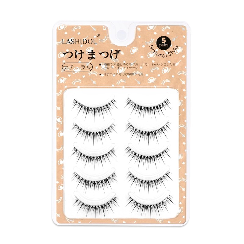 LASHIDOL Natural Transparent Eyelashes Handmade False Eyelashes Natural Design for