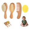 Peine Y Cepillo Beb Cerdas Naturales Suaves Suavecitas 4pz