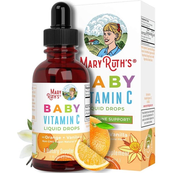 Organic Baby Vitamin C Liquid Drops by MaryRuth’s | Vitamin C for Babies Immune Support | Organic Amla Fruit VIT C | 1 Oz