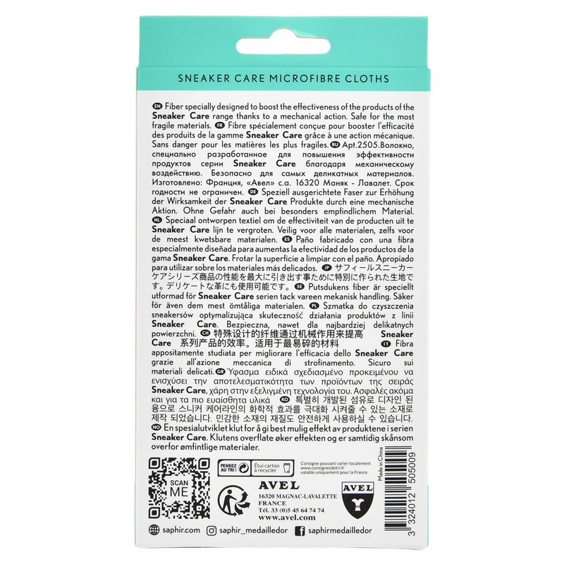 Safir Noir Microfiber Cloth for Luxury Sneakers, Sneaker Cleaning Cloth,