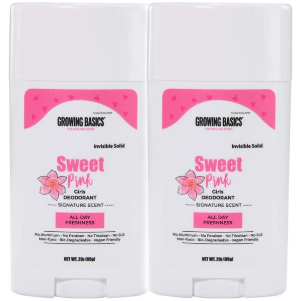 GrowingBasics Deodorant for Kids Sweet Girl, Pink