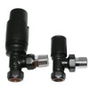 NRG Angled TRV Thermostatic Designer Radiator Valve Black Central Heating