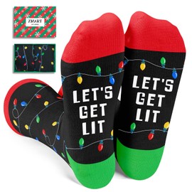 Zmart Christmas Gifts Socks for Kids - Light Socks, Xmas Stocking Stuffers for Big Boys Girls 7-9 Years Old