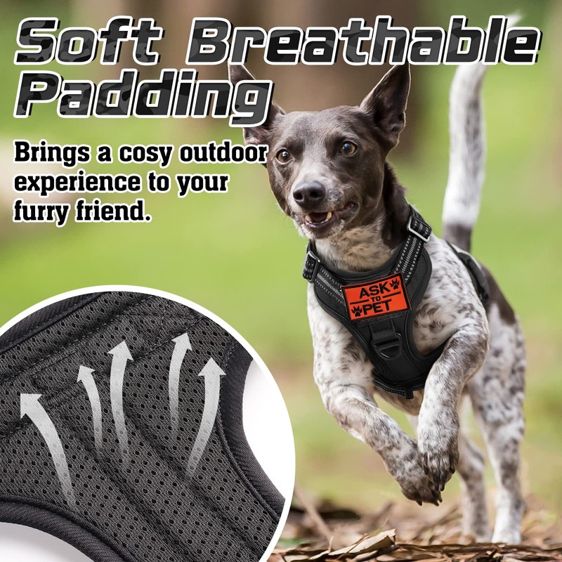 rabbitgoo Tactical Dog Harness for Large Dogs, No Pull Military