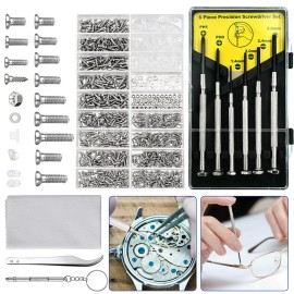 EEEKit Durable Eye Glasses Watch Repair Tool Screw Nose Pad Optical Assortment Kits Set