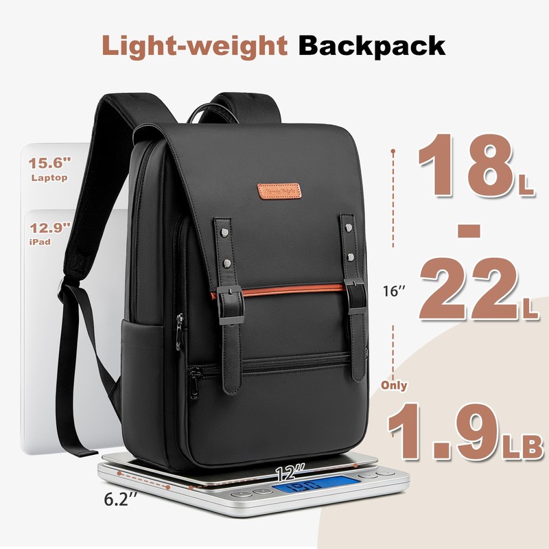 HEROIC KNIGHT Slim Laptop Backpack for Men & Women, Vintage