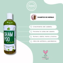 Kokos Organic, Shampoo De Hierbas Natural, Caída De Cabello