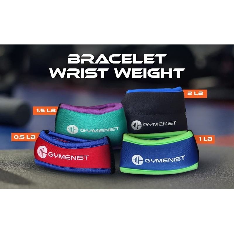 GYMENIST Wrist Weights Running Stylish Bracelet Weights (1 LB)